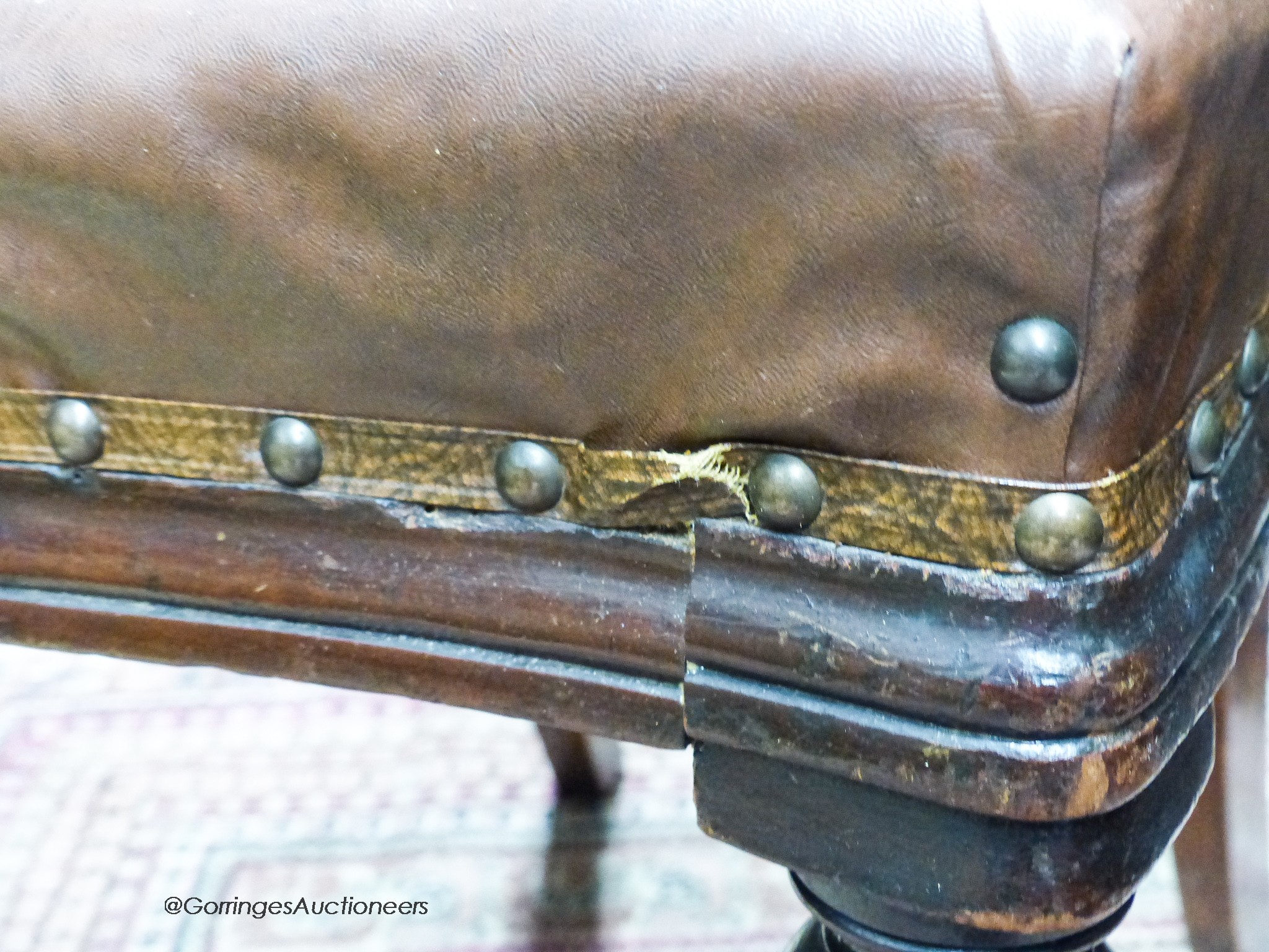 A set of six Victorian mahogany balloon-back dining chairs